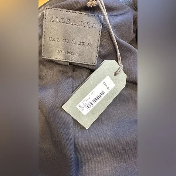 ALLSAINTS Etta Jacket Black Leather Size US 00 - Picture 7 of 7